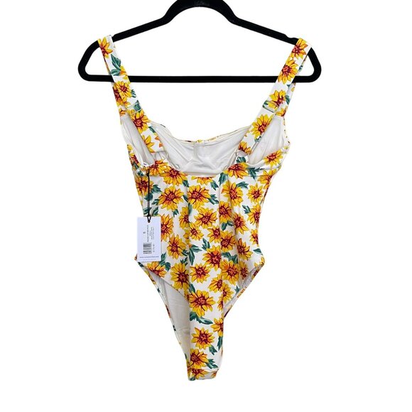 WeWoreWhat Yellow Floral One Piece Swimsuit NWT - Picture 6 of 6